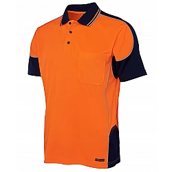 Hi Vis Polo Shirt Coloured Sleeves 