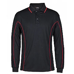 Long Sleeve Polo Shirt With Piping