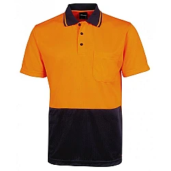 Hi Vis Jacquard Non Cuff Polo