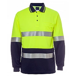 Hi Vis L/S (D+N) Cotton Back Polo
