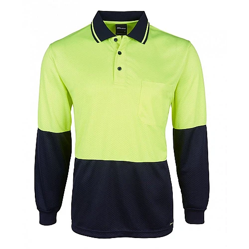 Hi Vis L/S Jacquard Polo Hi Vis L/S Jacquard Polo
