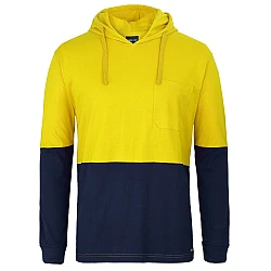 Hi Vis Long Sleeve Hooded Cotton T-Shirt Hi Vis Long Sleeve Hooded Cotton T-Shirt