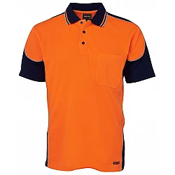 Hi Vis Polo Shirt Coloured Sleeves 