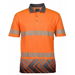 Hi Vis S/S Arrow Sub Polo With Segmented Tape