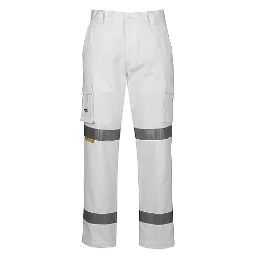 Hi Vis White Night Safety Pants With Reflective Tape Hi Vis White Night Safety Pants With Reflective Tape