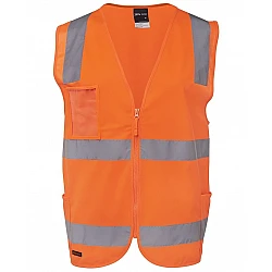Hi Vis Zipper Safety Vest With Reflective Tape