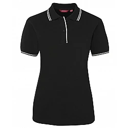 Ladies Polo Shirt With Pin Stripe
