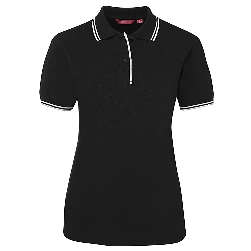 Ladies Polo Shirt With Pin Stripe