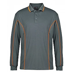 Long Sleeve Polo Shirt With Piping