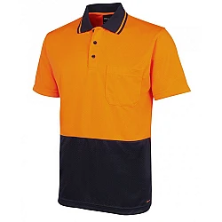 Hi Vis Jacquard Non Cuff Polo