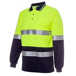 Hi Vis L/S (D+N) Cotton Back Polo