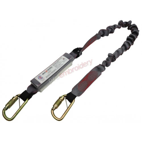 Maxisafe 2M Heavy Duty Web Shock Absorbing Lanyard Triple Action Karabiners