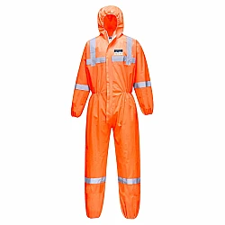 HI VIS Vistex SMS Coveralls Type 5 6 with Reflective Tape 