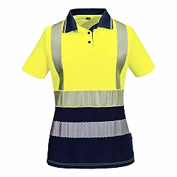 Hi-Vis Womens Cotton Comfort Contrast Polo Shirt S/S