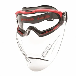Spartan With Clear Visor/Red Frame Titanium Af/As Clear Lens