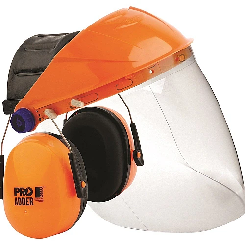 Earmuff Mounted Browguard With Anti Fog Visor Earmuff Mounted Browguard With Anti Fog Visor