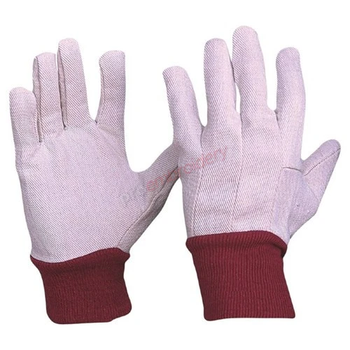 Cotton Drill Red Knit Wrist Ladies Size Gloves Cotton Drill Red Knit Wrist Ladies Size Gloves