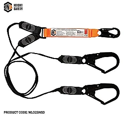 Elite Double Leg Shock Absorbing Webbing Lanyard With Hardware Sn & Sd X2