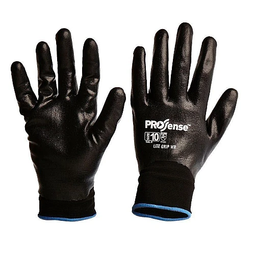 Prosense Lite Grip Nitrile Full Dip Gloves Water Repellent