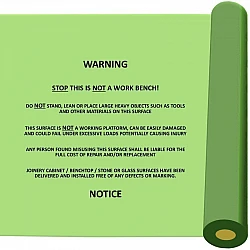 Green Bench Top Protection With Warning Text Self Adhesive Film