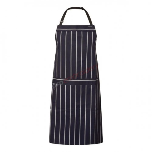 Full Bib Café Stripe Apron With Pocket Ca030