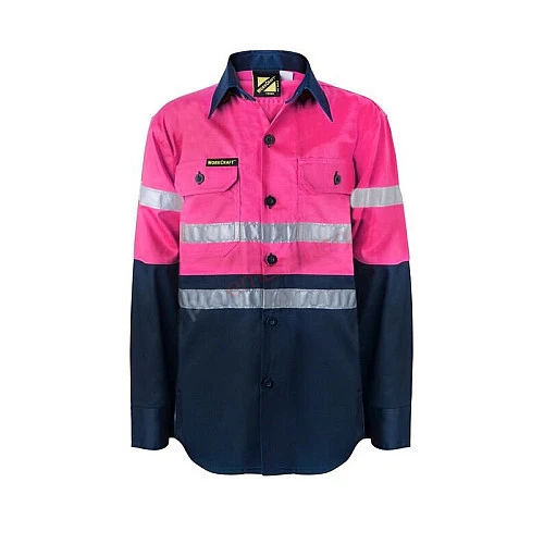 Hi Vis Two Tone Shirt For Kids With Reflective Tape