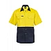 Work Craft Two Tone Short Sleeve Shirt With Press Studs & Pockets 100% Cotton