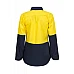 Ladies Lightweight Hi Vis Long Sleeves Vented Cotton Drill Shirt