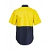 Work Craft Two Tone Short Sleeve Shirt With Press Studs & Pockets 100% Cotton
