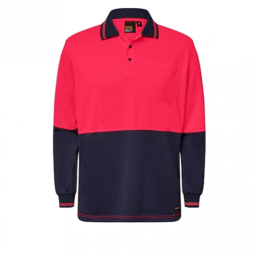 Work Craft Micromesh Polo With Pocket Long Sleeves - WSP202