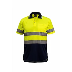 Hi Vis Short Sleeves Micromesh Polo with Reflective Tape
