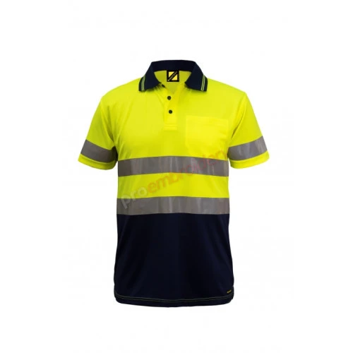 Hi Vis Short Sleeves Micromesh Polo with Reflective Tape Hi Vis Short Sleeves Micromesh Polo with Reflective Tape