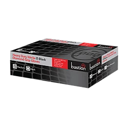 Bastion Heavy Duty Nitrile Diamond Grip Powder Free Gloves - Box of 50pcs