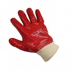 Chemical Resistant PVC Gloves 27cm Knitted Cuff