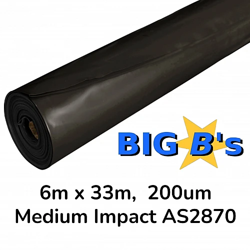 Builders Film Black Medium Impact 6M X 33M 200um Concrete Grade