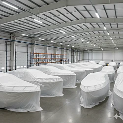 WHITE LPDE Poly Plastic Film 6m x 50m x 100um ( 3 folded )