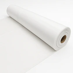WHITE LPDE Poly Plastic Film 6m x 50m x 100um ( 3 folded )