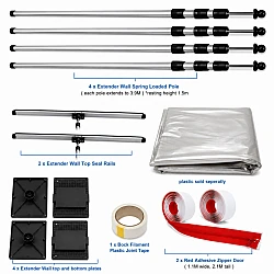 Extender Wall 4 Pole & Top Seal Rail Kit 3.9m