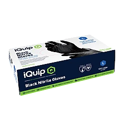 iQuip Textured Black Heavy Duty Nitrile Gloves