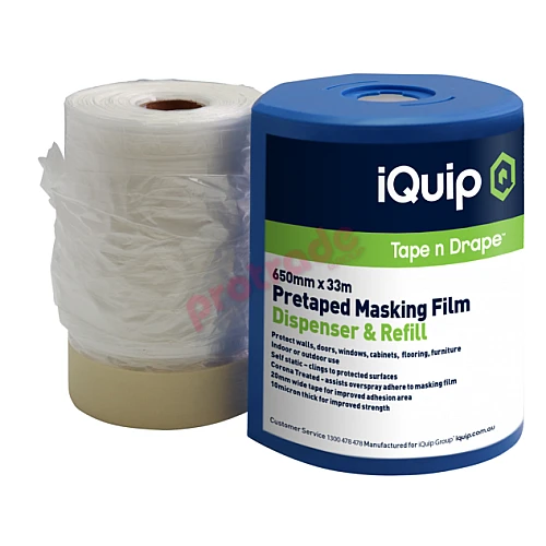 iQuip Pre Taped Masking Film Dispenser and Refill iQuip Pre Taped Masking Film Dispenser and Refill