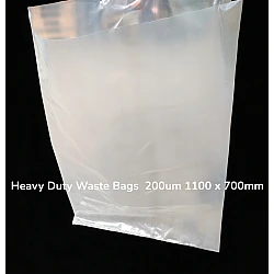 Extra Heavy Duty Waste Bag Clear 700mm X 1100mm X 200um Extra Heavy Duty Waste Bag Clear 700mm X 1100mm X 200um