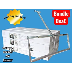 12 x Carpet Protection Film Rolls + Dispenser Bundle